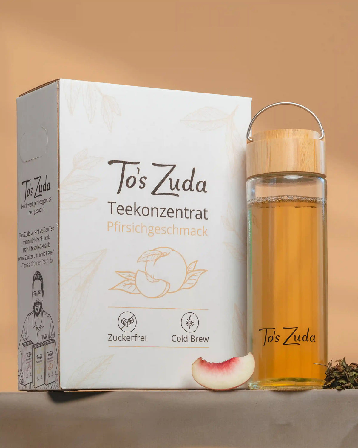 Starterset - To's Zuda Teekonzentrat Pfirsichgeschmack 1,5l + Trinkflasche